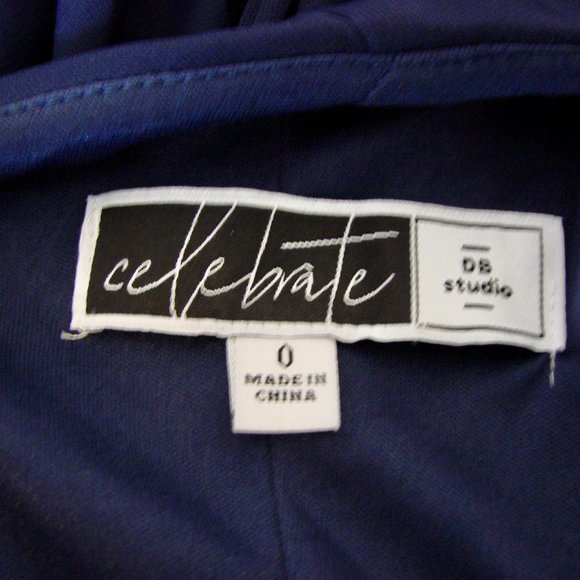 David's Bridal Bridesmaid Dress Marine Navy Blue Ruched Prom Wedding Size 0 Zero - Picture 16 of 16